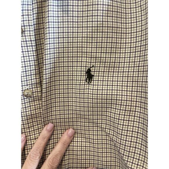 Ralph Lauren Shirt Mens XXL Yellow Purple Plaid  Long Sleeve Button Down Cotton - Picture 3 of 6